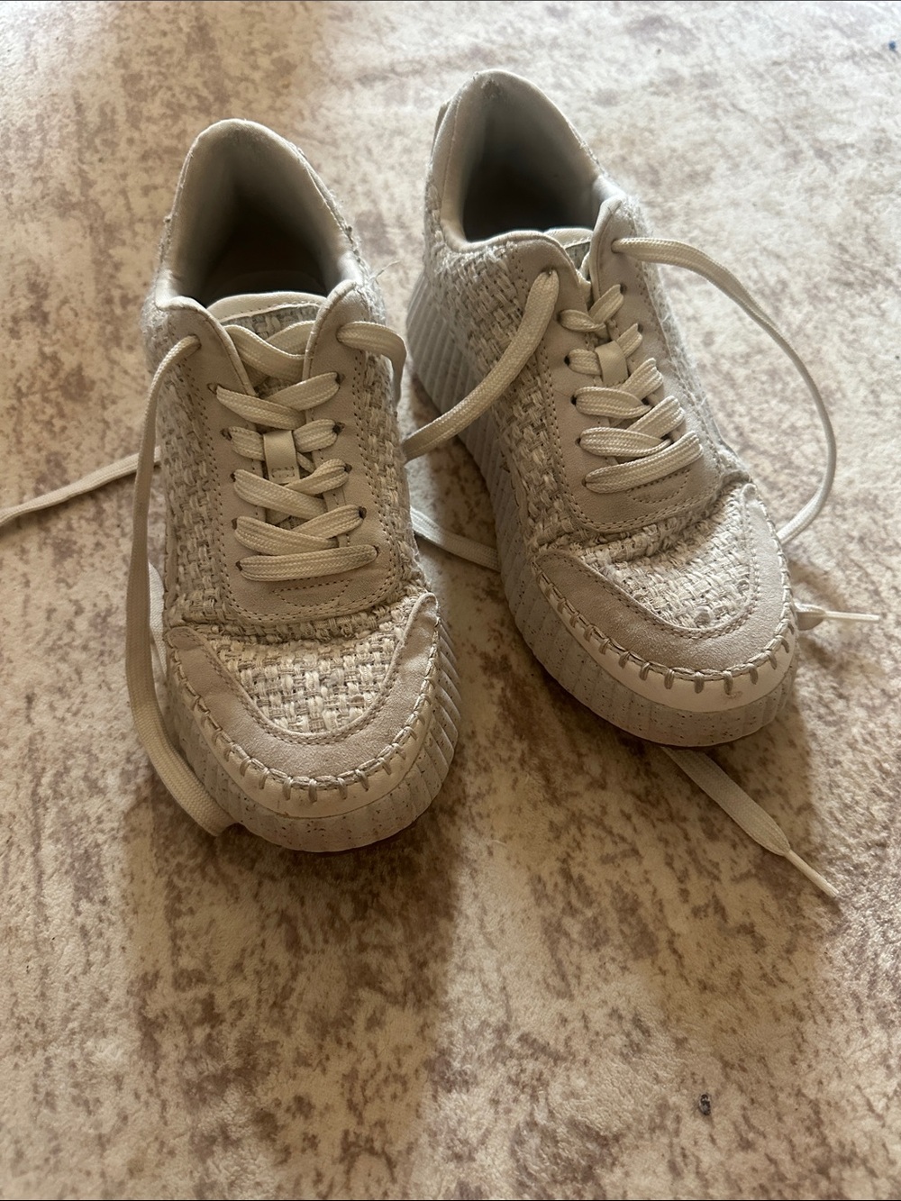 Universal Thread Cream Woven Lace-Up Sneakers